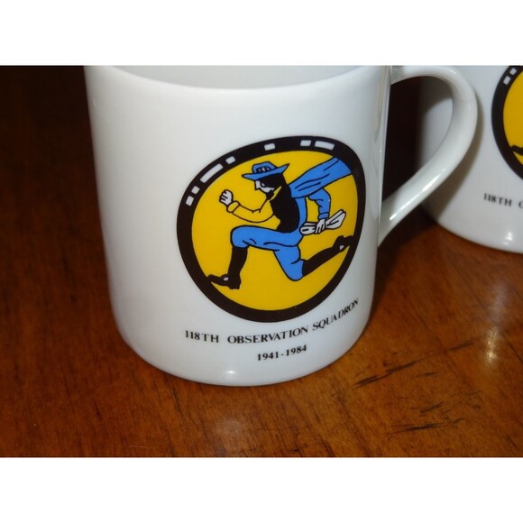 Lot 2x 118th Observation Squadron Unit 1941-1984 (WW2) Mini Mug Shot Glass 2.25" - Picture 5 of 10